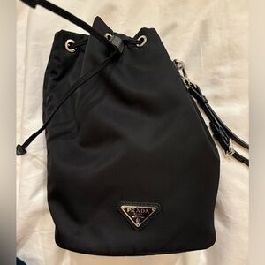 Prada black wristlet pouch